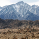The lightly snow-capped Sierra Nevada Mountains on February 20, 2022 near Lone Pine, California.